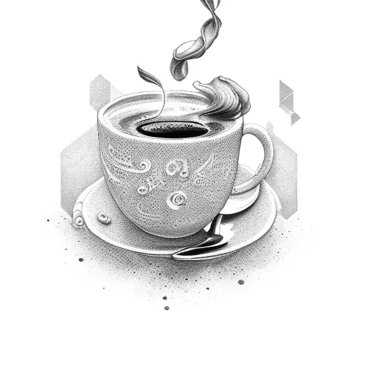 A Cup Of Coffee With Steam Forming Musical Notes