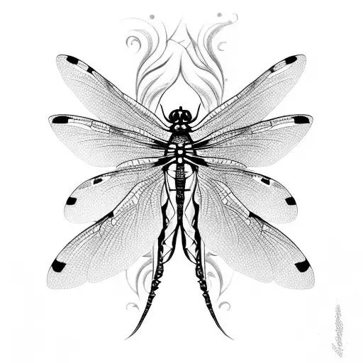 A Delicate Dragonfly With The Words 'Forever And Always' Incorporated Into Its Wings