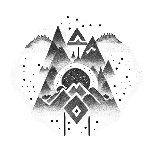 Mountain With Stars On Top