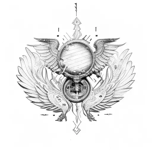 Icarus Falling With Roman Numerals Surround