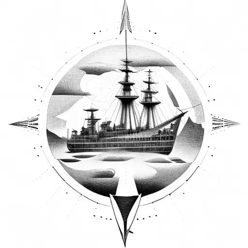 Warship At Night Fog Insight A Compass