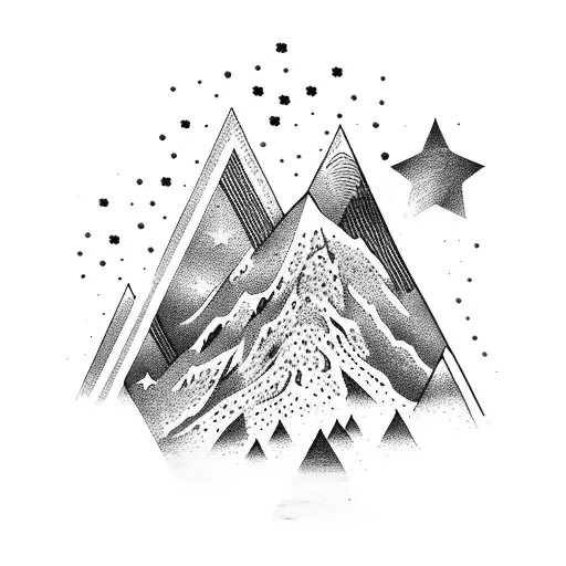 Mountain With Three Stars