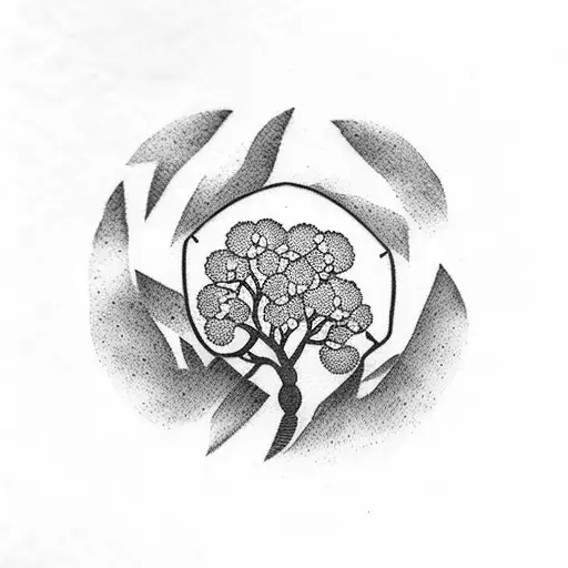 Bear Claw With Cherry Blossom Tree In The Middle