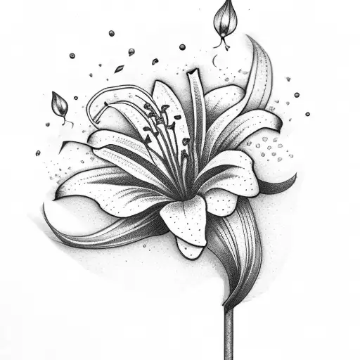 Lily Flower With Lightning