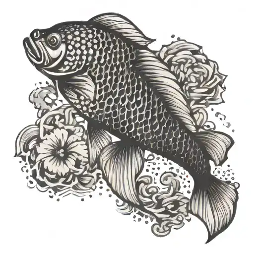 Smoke Rising From A Barbecue Grill Shaped Like A Koi Fish