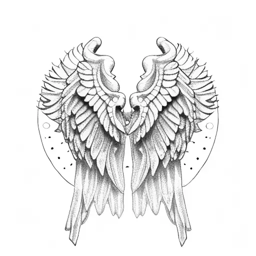 Two Small Angels With Wings Roman Style