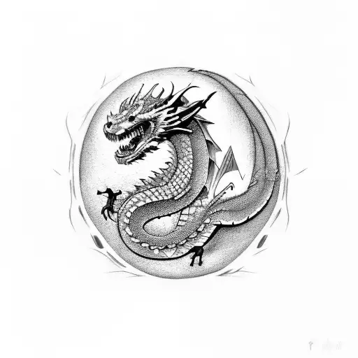 A Dragon With A Little Colour Of Red