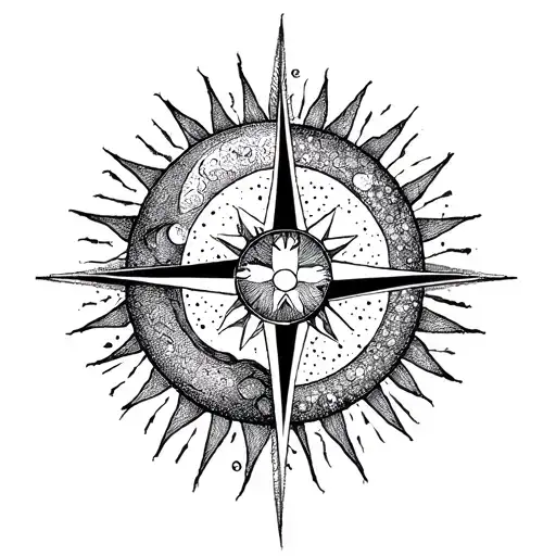 Sun Moon And Compass