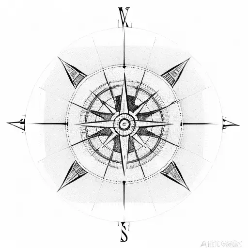 Stock Market Graph With A Compass