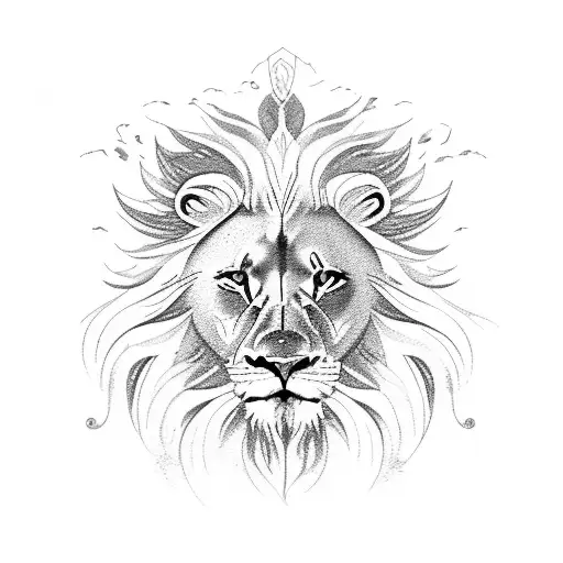 A Majestic Lion Gazing At A Rising Sun Over The Ocean