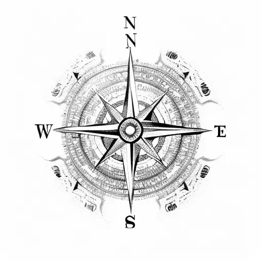 Compass With Paw Print In Centre