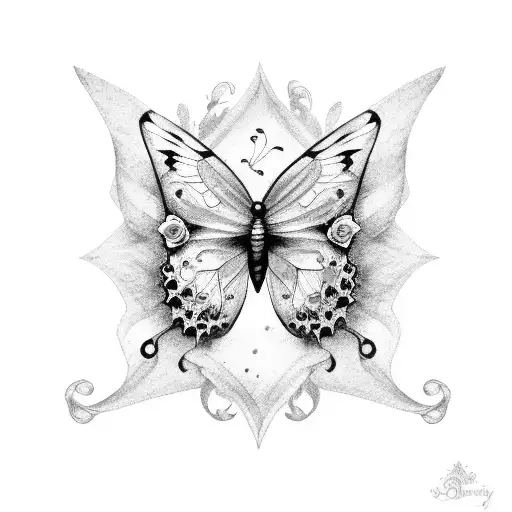Butterfly With Rose And Letter N With Pink And Gray Colors