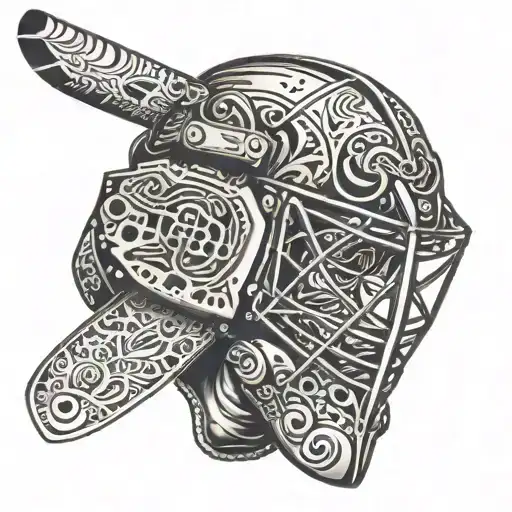 A Hockey Goalie With A Helmet Inspired By Old Norse Mythology