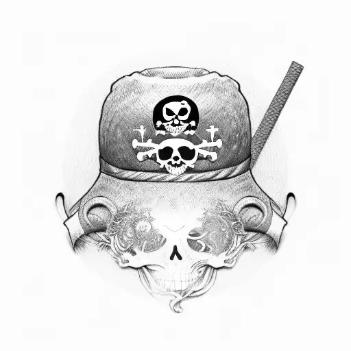 Pirate Symbol With Straw Hat On