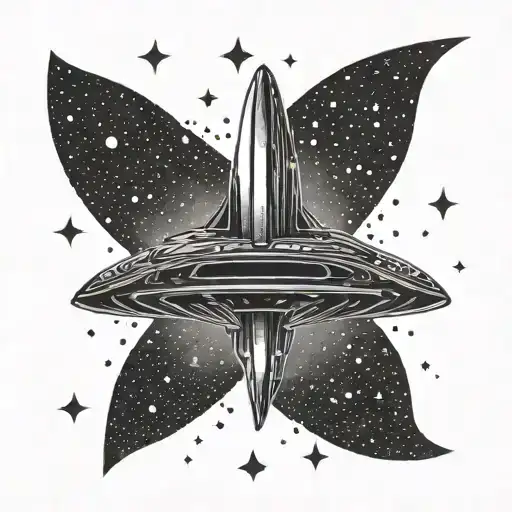 A Futuristic Alien Spaceship Soaring Through A Galaxy Filled With Stars