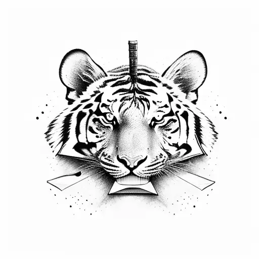 A Tiger Emerging From A Dense Forest With A Book In Its Mouth