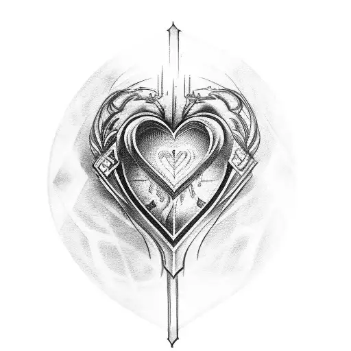 Roman Numerals 1 To 6 Mixed With Crossed Out Human Hearts