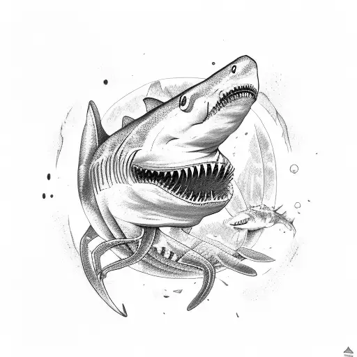 Abyss Three Sharks And Scorpion