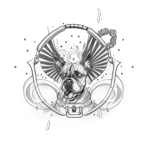 Chaos Written In Cursive With Dog Leash