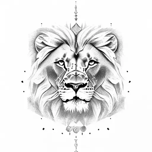Leo Symbol With Lion Face And