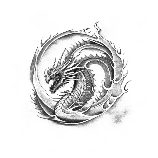 Fierce Dragon Battling A Mythical Creature