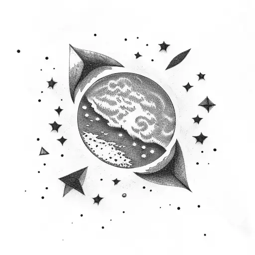 Moon Saturn And Star