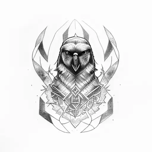 Norse Huginn And Muninn Head