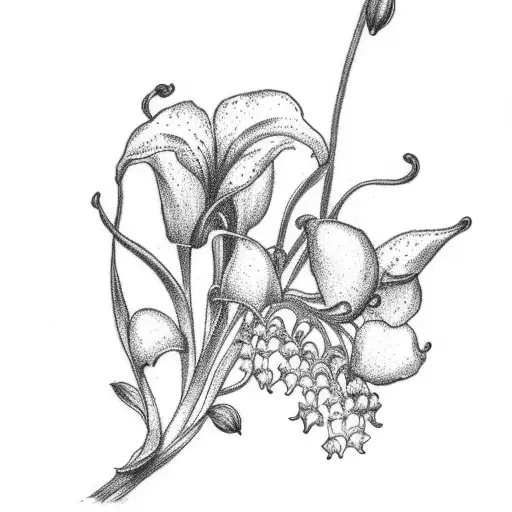 Lily Of The Valley And Larkspur Boquet