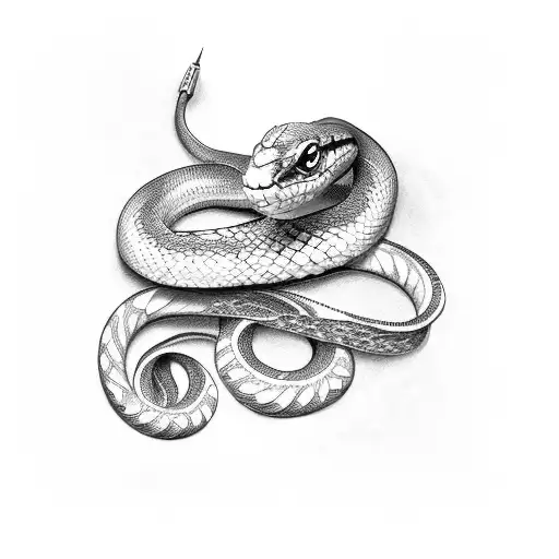 Snake Entangled In The Arm