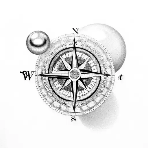 A Compass With A Pearl Ring