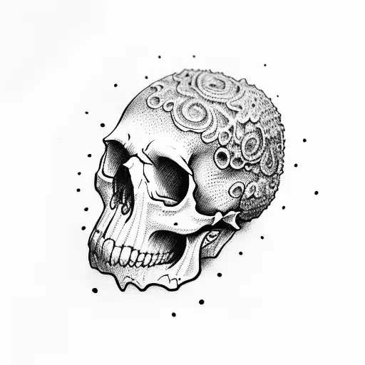 Skull Wearing A Wooly Hat