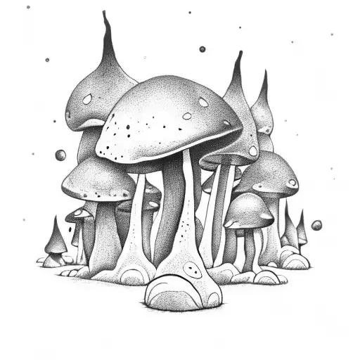 Magical Mushroom Forest With Floating Ghosts
