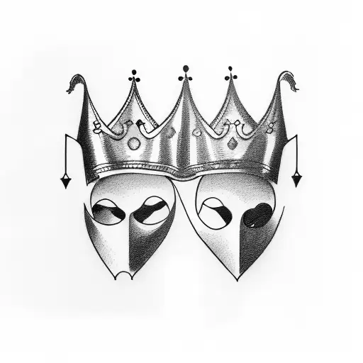 Theater Twin Masks Wearing Crowns