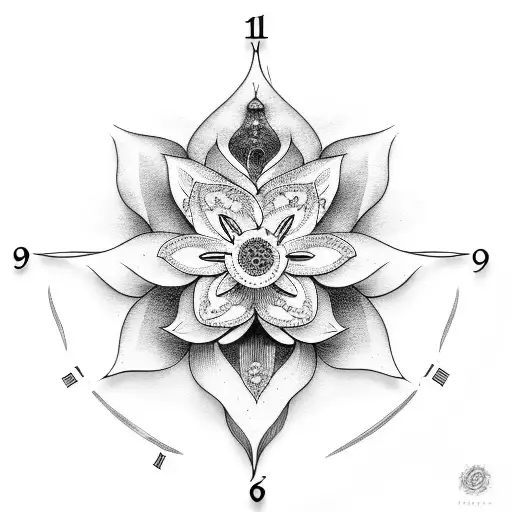 Hanging Clock On Lotus Flower
