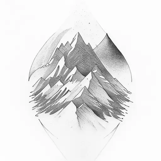 A Majestic Mountain Range With Birds Flying Overhead