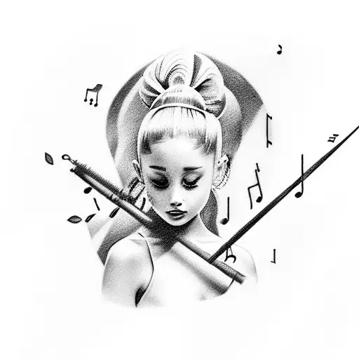 A Music Staff With Ariana Grande's Lyrics As Notes