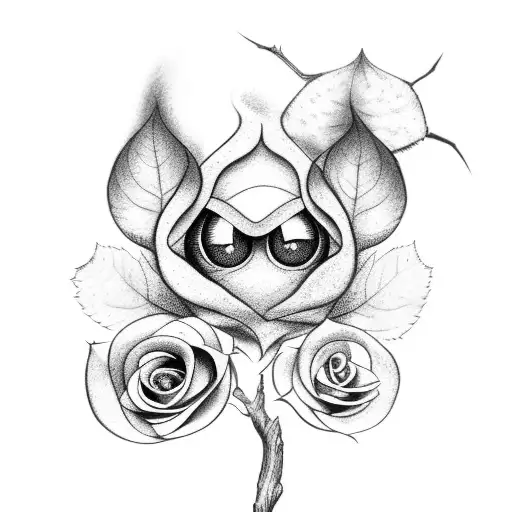 A Branch Of A Rose With Eyes Instead Of Leaves