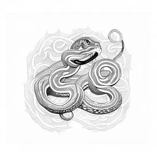 Sleeve With Snake Slithering Through Black Dahlias