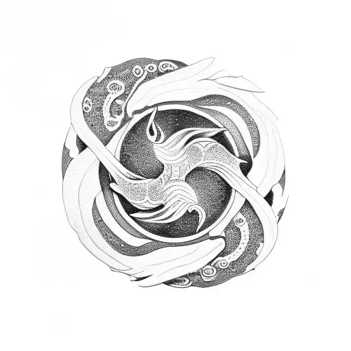 Leviathan And Phoenix Yin And Yang