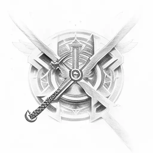 Christian Cross With Pidgeons Around It