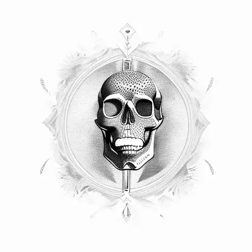 An Artistic Representation Of A Cocktail Glass With A Skull Inside