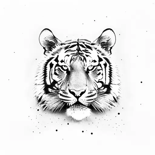 A Majestic Tiger Resting In A Field Of Wildflowers