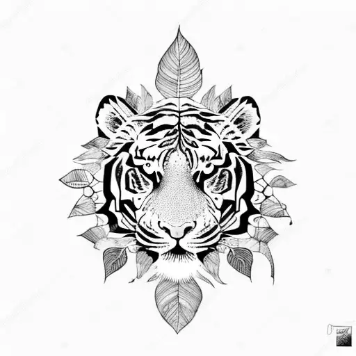 Moon Leaf Tiger Tribal