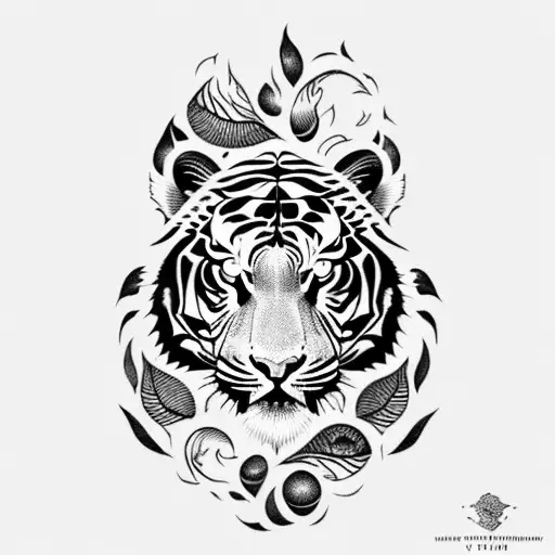 Moon Leaf Tiger Tribal