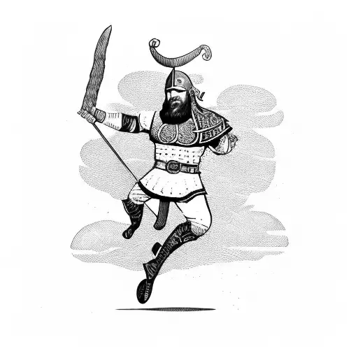 A Viking Warrior Dancing With A Microphone In Hand