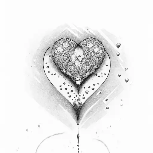 A Heart-shaped Lily With Blood Droplets Falling From It