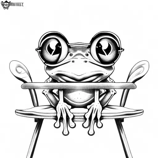 Cartoon Frog Sitting On A Chair