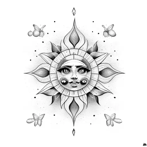 Sun With Butterflies