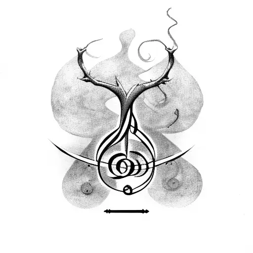 A Wand Intertwined With Musical Notes And A Quote From Harry Potter