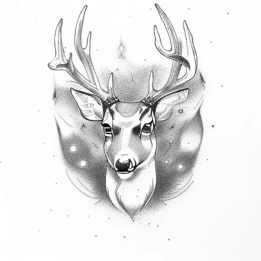 Deer Deadhead Outline